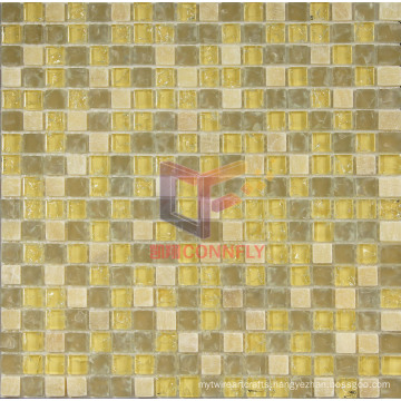 Marble and Cracked Glass Mixed Mosaic Tile (CS102)